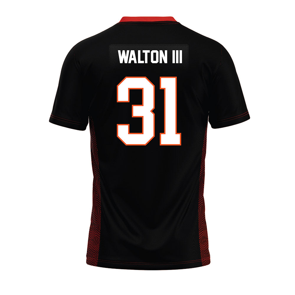 Oklahoma State - NCAA Football : Billy Walton iii - Black Premium Football Jersey-1