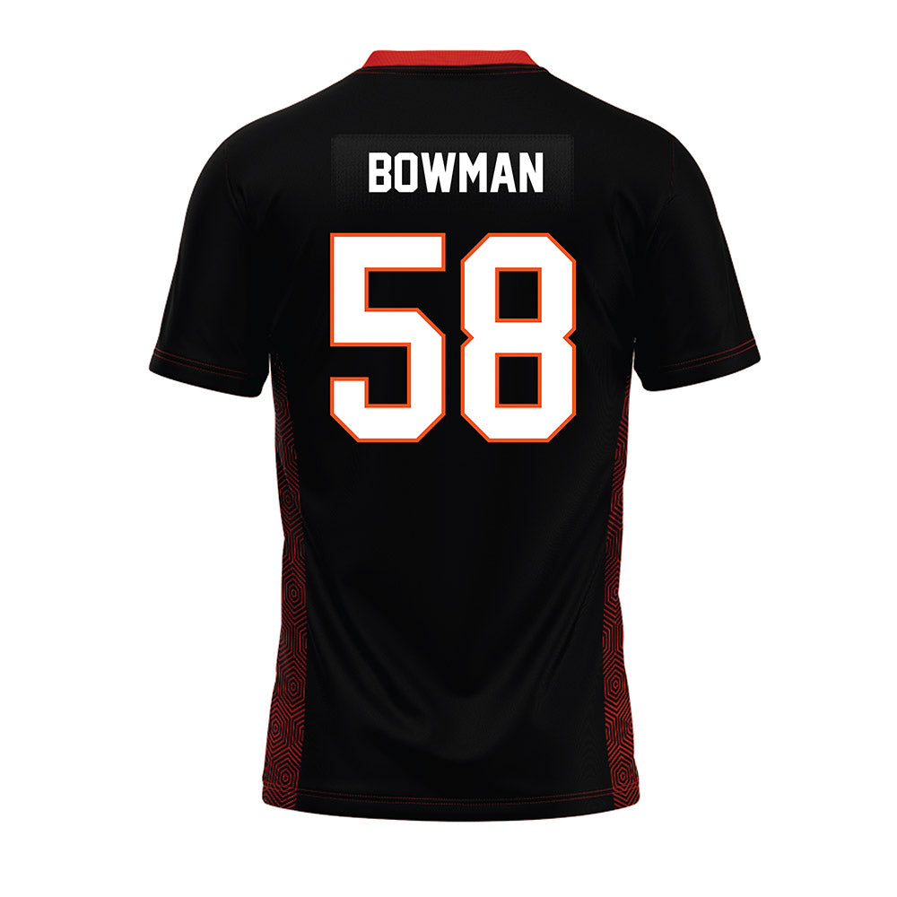 Oklahoma State - NCAA Football : Isaiah Bowman - Black Premium Football Jersey-1