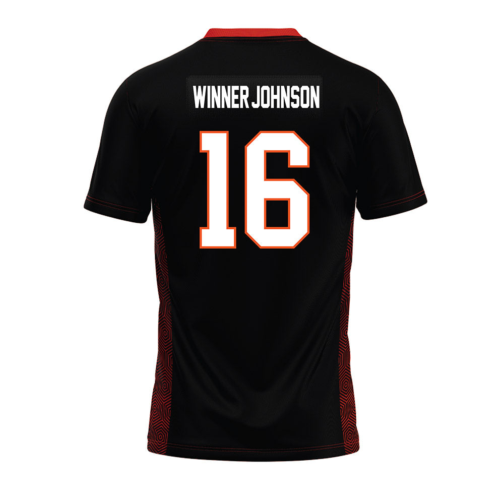 Oklahoma State - NCAA Football : Dallas Winner-Johnson - Black Premium Football Jersey-1