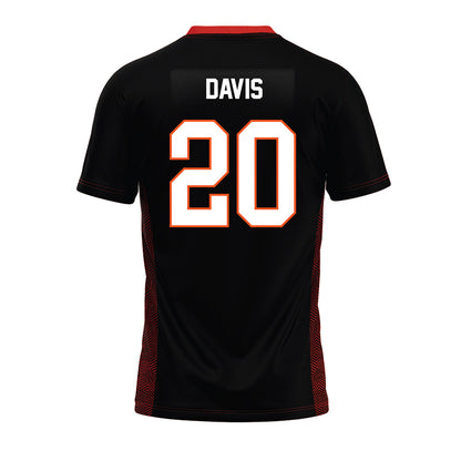 Oklahoma State - NCAA Football : Taurean Davis - Black Premium Football Jersey-1