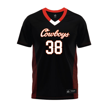 Oklahoma State - NCAA Football : Carlveon Young - Black Premium Football Jersey-0