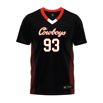 Oklahoma State - NCAA Football : Dominic Macon - Black Premium Football Jersey-0