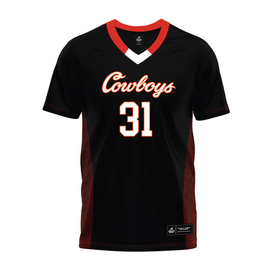 Oklahoma State - NCAA Football : Billy Walton iii - Black Premium Football Jersey-0