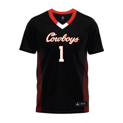 Oklahoma State - NCAA Football : Miles Coleman - Black Premium Football Jersey-0