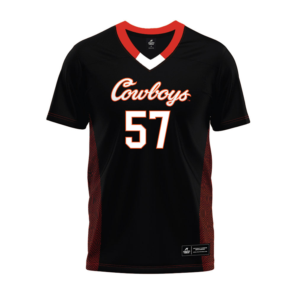 Oklahoma State - NCAA Football : Simona Fuailetolo - Black Premium Football Jersey-0