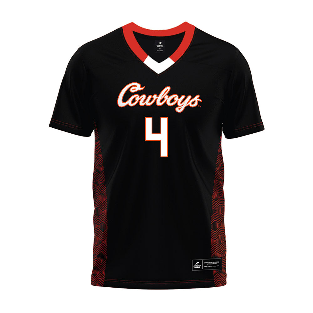 Oklahoma State - NCAA Football : Maurion Horn - Black Premium Football Jersey-0