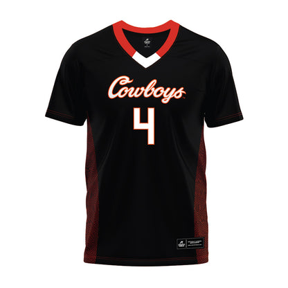 Oklahoma State - NCAA Football : Maurion Horn - Black Premium Football Jersey-0