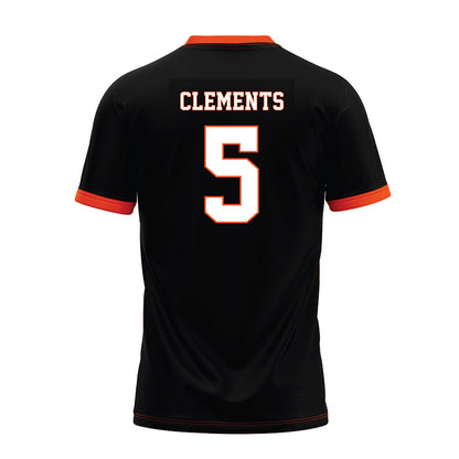 Oklahoma State - NCAA Football : Saadiq Clements - Black Premium Football Jersey-1
