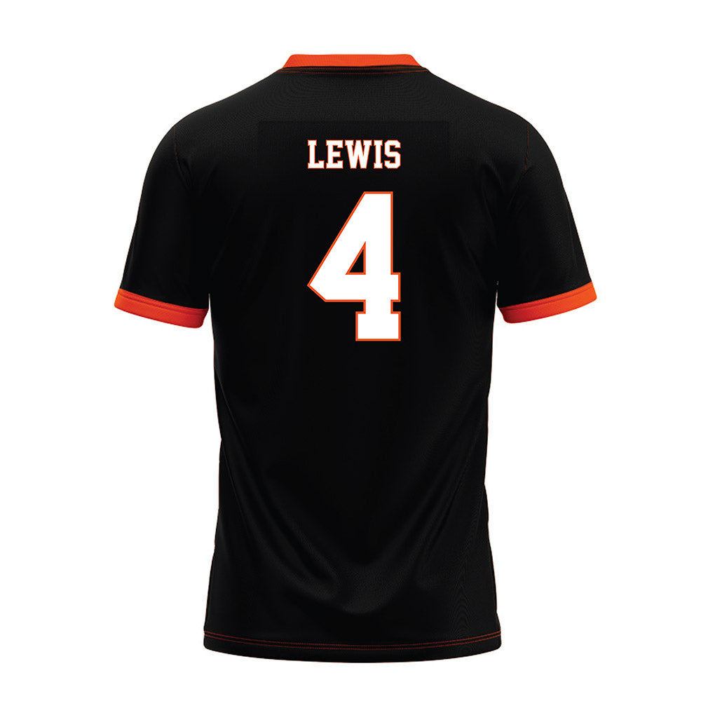 Oklahoma State - NCAA Football : Terrence Lewis - Black Premium Football Jersey-1