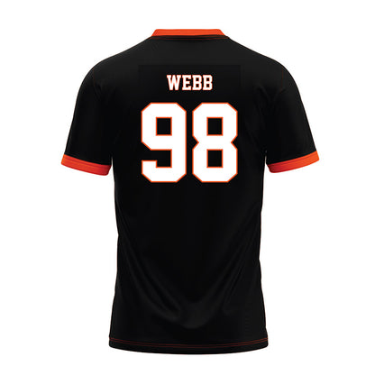 Oklahoma State - NCAA Football : Luke Webb - Black Premium Football Jersey-1
