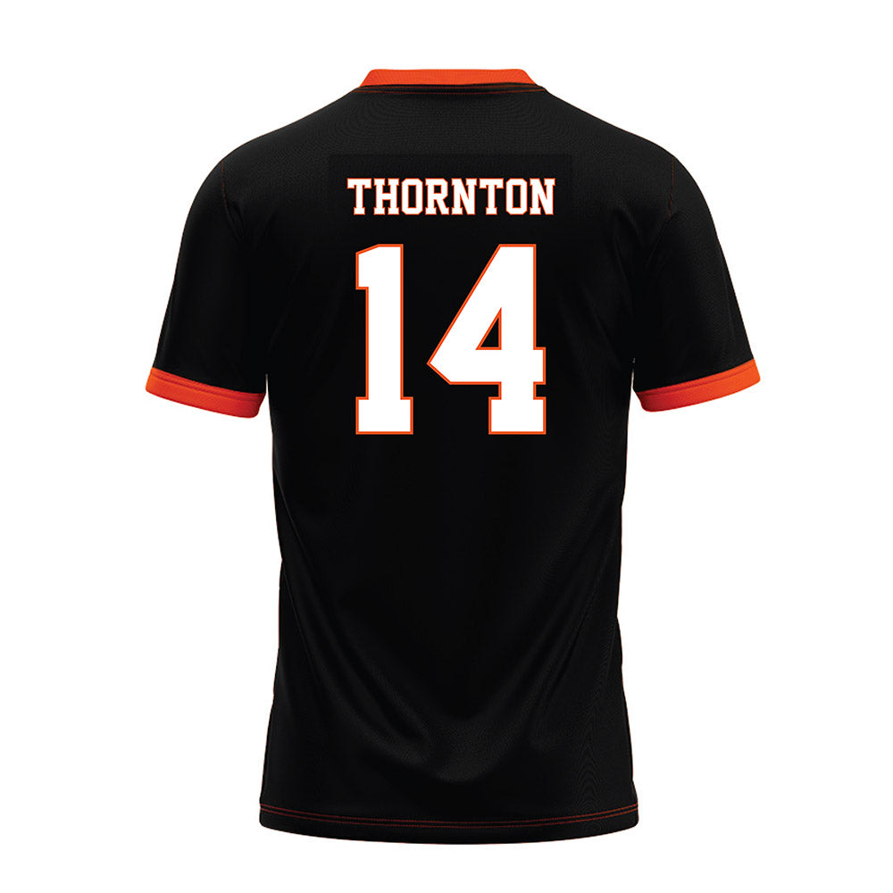 Oklahoma State - NCAA Football : Jabarie Thornton - Black Premium Football Jersey-1