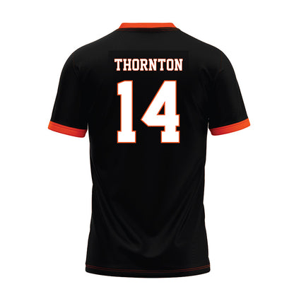 Oklahoma State - NCAA Football : Jabarie Thornton - Black Premium Football Jersey-1