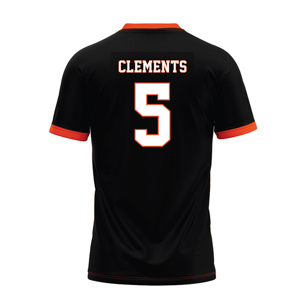 Oklahoma State - NCAA Football : Saadiq Clements - Black Premium Football Jersey-1