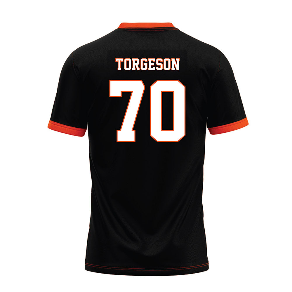 Oklahoma State - NCAA Football : Shaun Torgeson - Black Premium Football Jersey-1