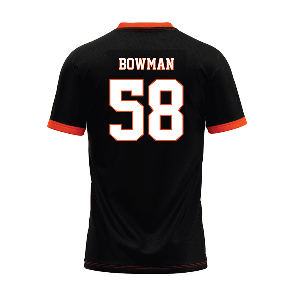 Oklahoma State - NCAA Football : Isaiah Bowman - Black Premium Football Jersey-1