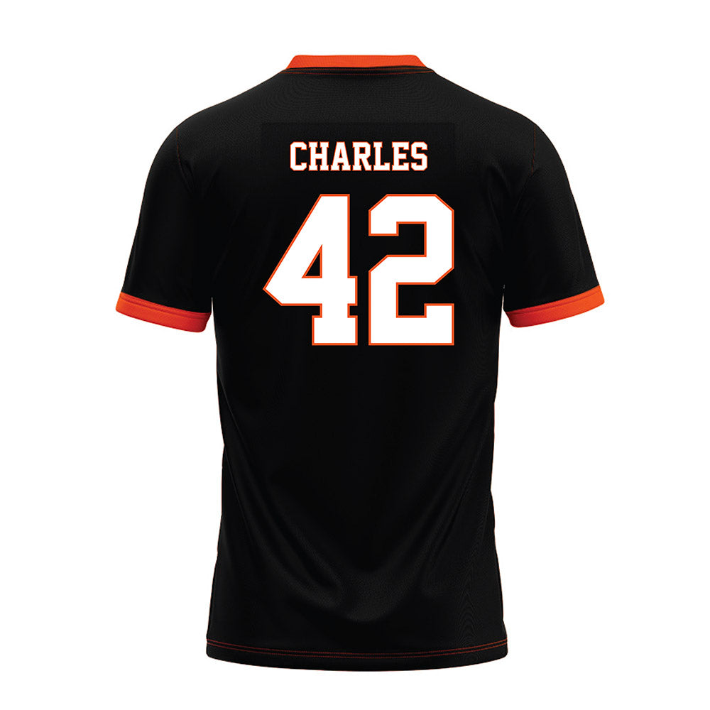 Oklahoma State - NCAA Football : Malik Charles - Black Premium Football Jersey-1