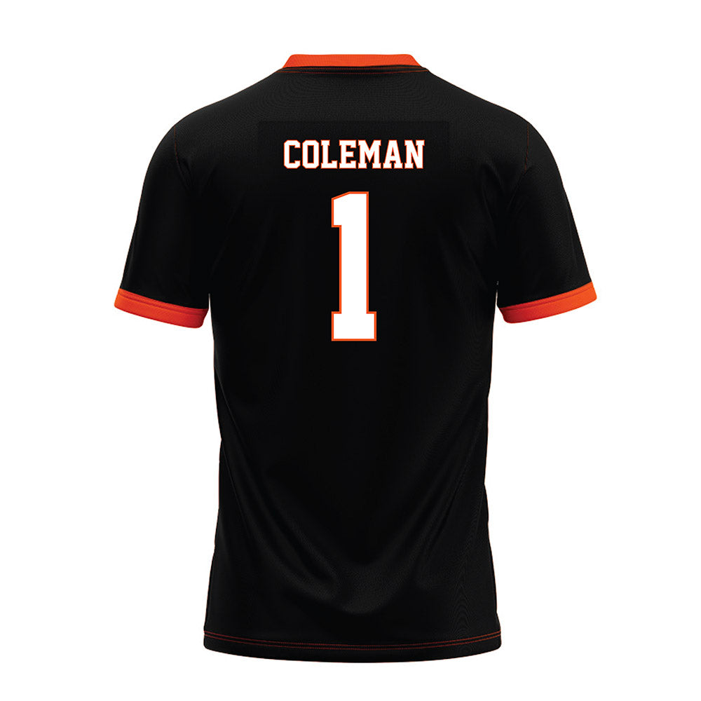 Oklahoma State - NCAA Football : Miles Coleman - Black Premium Football Jersey-1