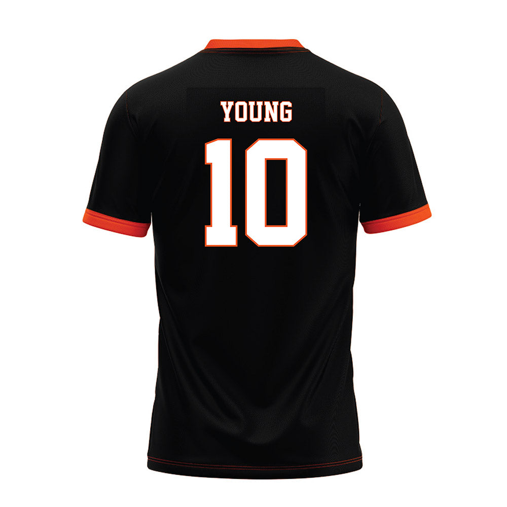 Oklahoma State - NCAA Football : Wyatt Young - Black Premium Football Jersey-1