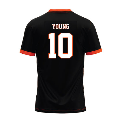 Oklahoma State - NCAA Football : Wyatt Young - Black Premium Football Jersey-1