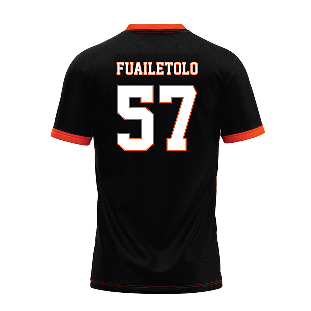 Oklahoma State - NCAA Football : Simona Fuailetolo - Black Premium Football Jersey-1