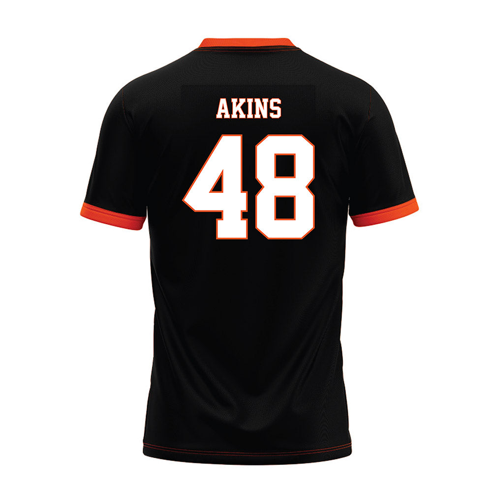 Oklahoma State - NCAA Football : Nolan Akins - Black Premium Football Jersey-1