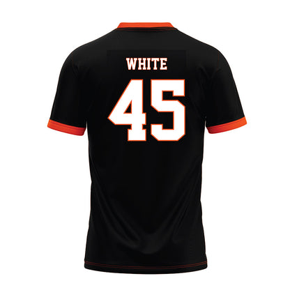 Oklahoma State - NCAA Football : Enai White - Black Premium Football Jersey-1