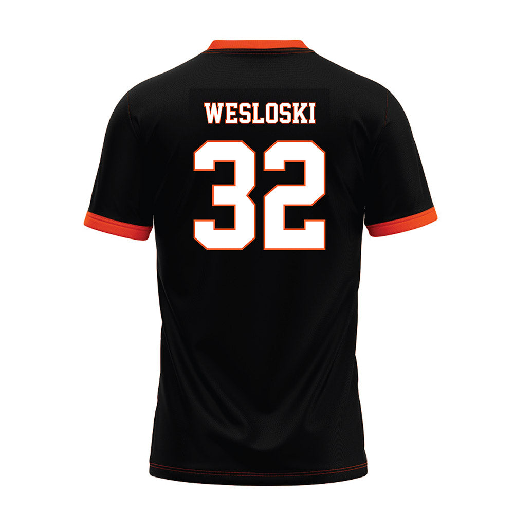 Oklahoma State - NCAA Football : Ethan Wesloski - Black Premium Football Jersey-1
