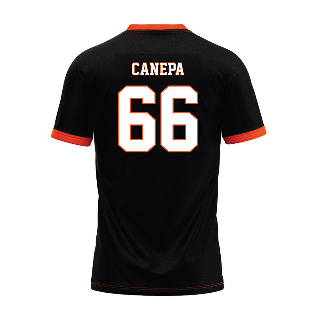 Oklahoma State - NCAA Football : Louie Canepa - Black Premium Football Jersey-1