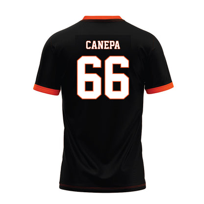 Oklahoma State - NCAA Football : Louie Canepa - Black Premium Football Jersey-1