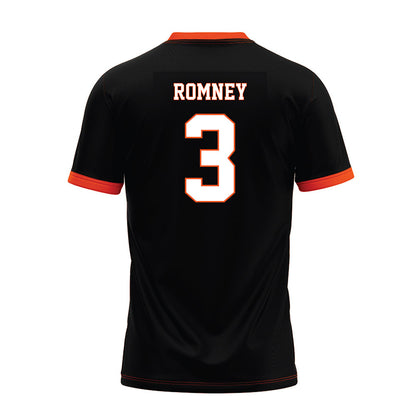 Oklahoma State - NCAA Football : Tate Romney - Black Premium Football Jersey-1