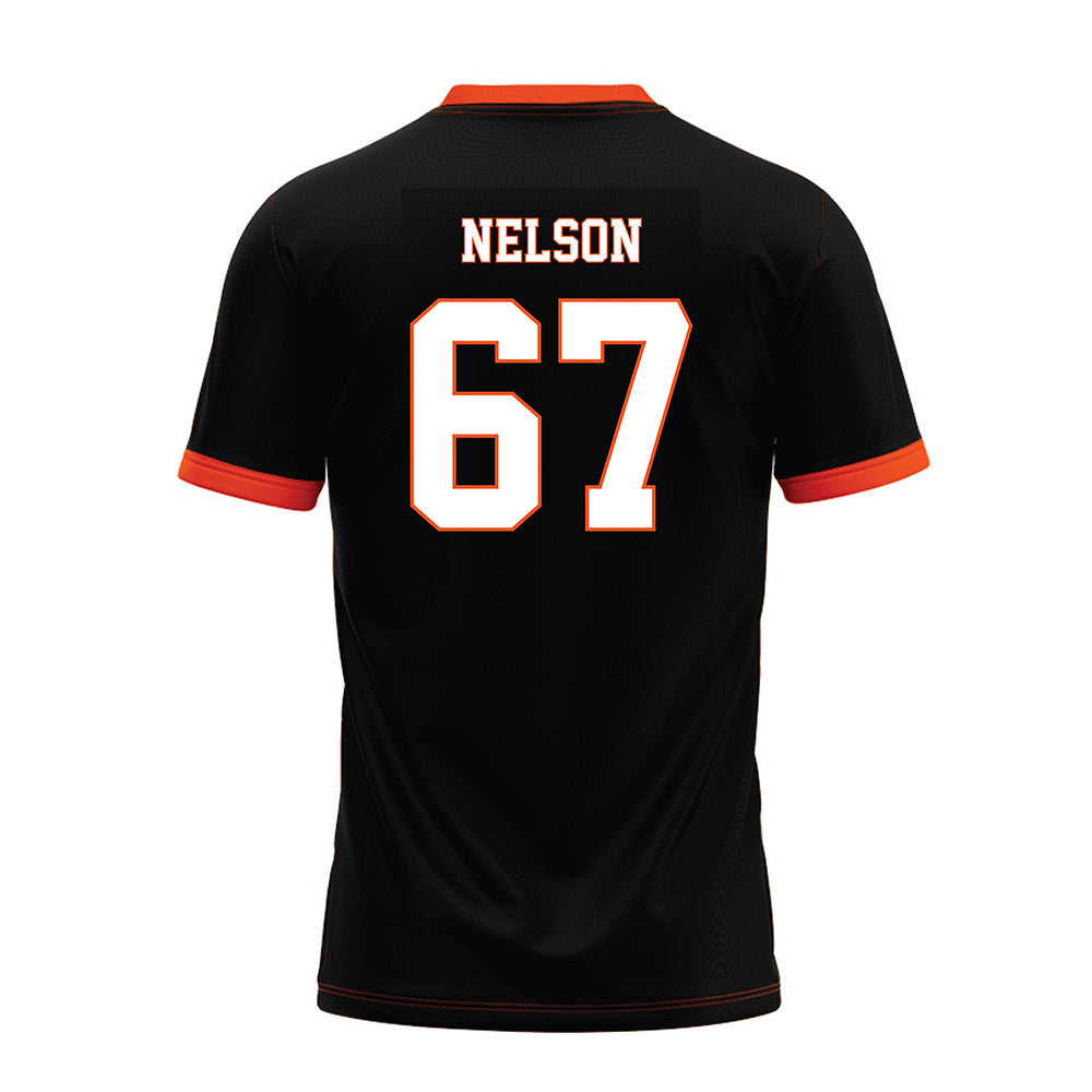 Oklahoma State - NCAA Football : Braydon Nelson - Black Premium Football Jersey-1
