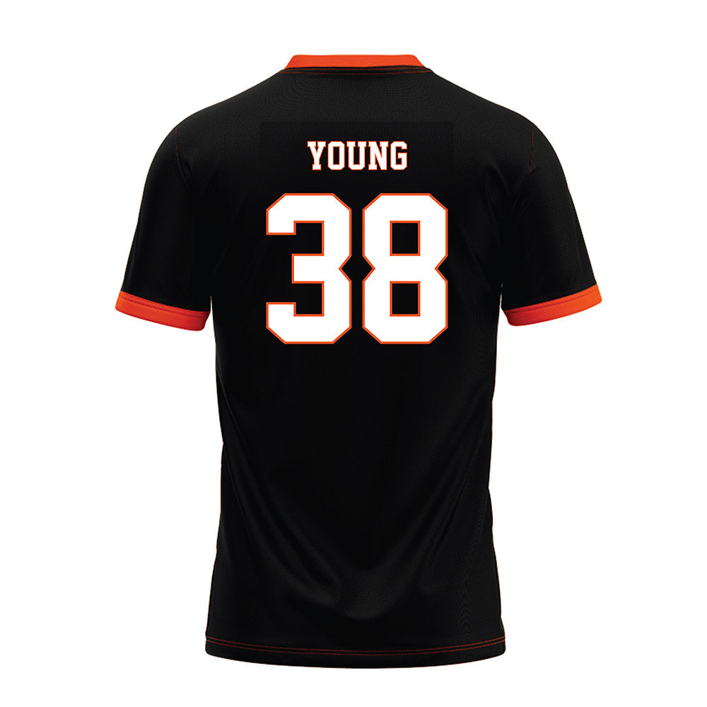 Oklahoma State - NCAA Football : Carlveon Young - Black Premium Football Jersey-1