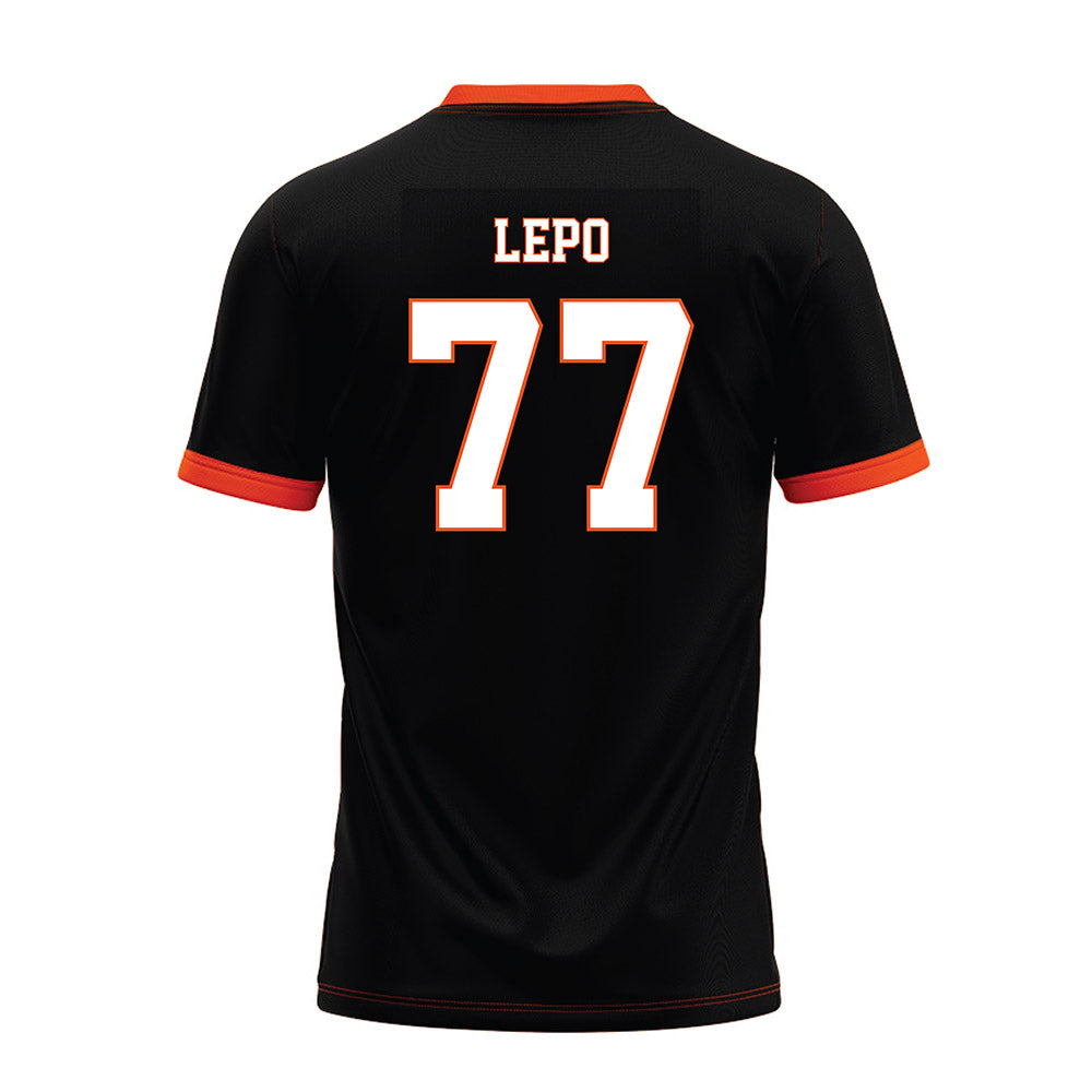 Oklahoma State - NCAA Football : Ashton Lepo - Black Premium Football Jersey-1