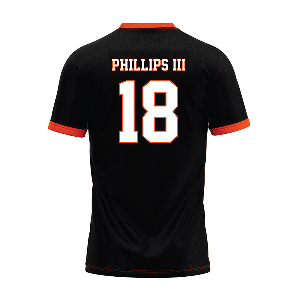 Oklahoma State - NCAA Football : Mose Phillips III - Black Premium Football Jersey-1