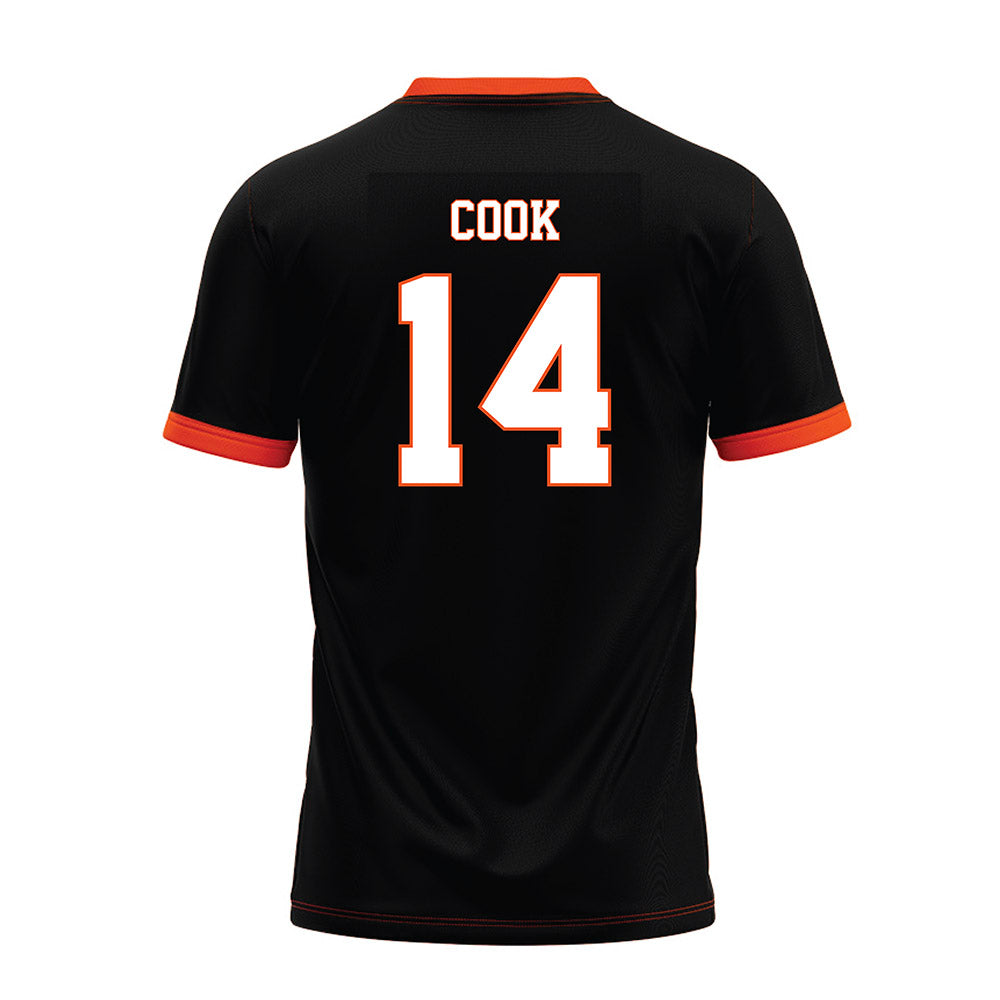 Oklahoma State - NCAA Football : Jeremy Cook - Black Premium Football Jersey-1