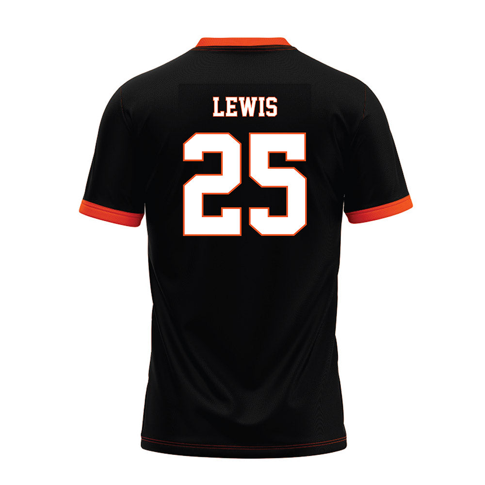 Oklahoma State - NCAA Football : Kollin Lewis - Black Premium Football Jersey-1