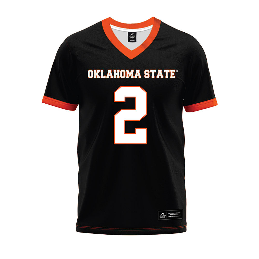 Oklahoma State - NCAA Football : Chris Barnes - Black Premium Football Jersey-0