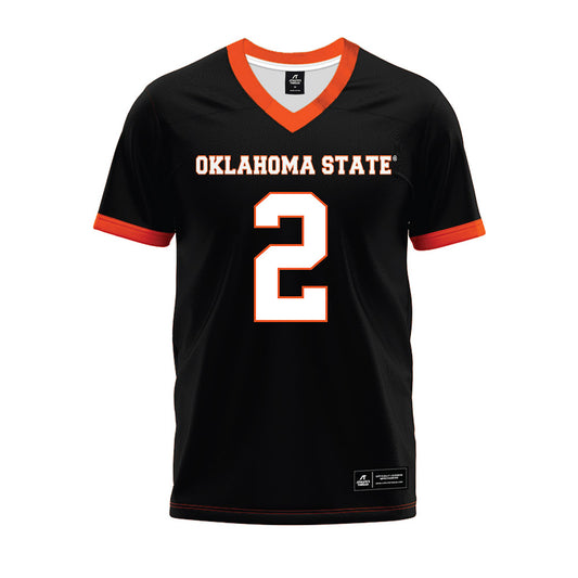 Oklahoma State - NCAA Football : Chris Barnes - Black Premium Football Jersey-0