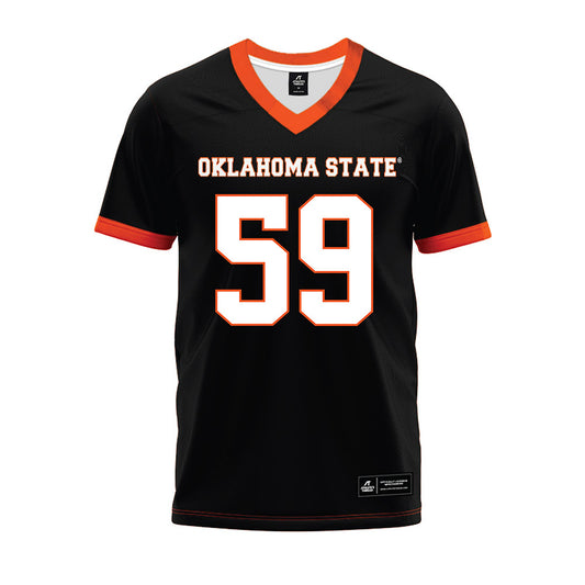 Oklahoma State - NCAA Football : Xavier Mason - Black Premium Football Jersey-0