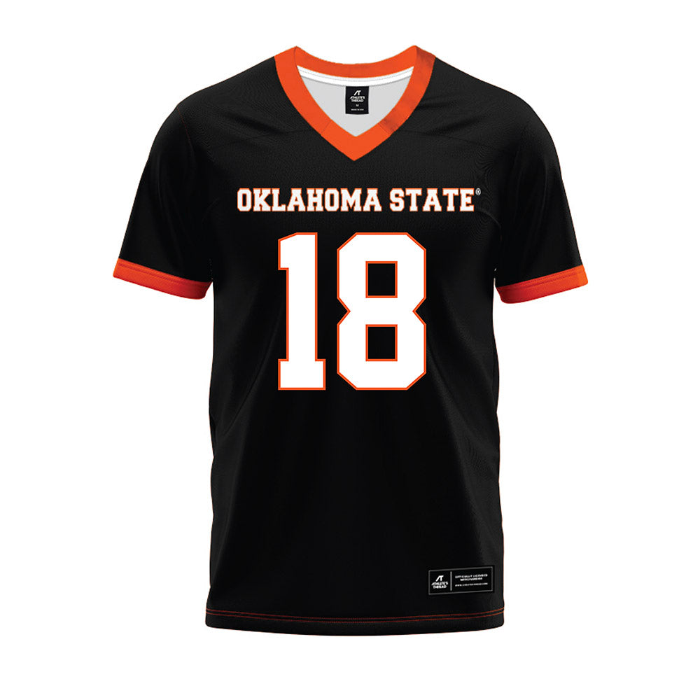 Oklahoma State - NCAA Football : Mose Phillips III - Black Premium Football Jersey-0