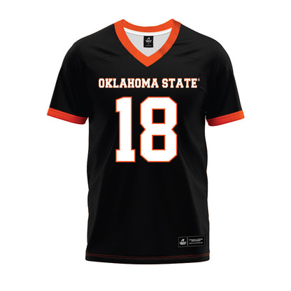 Oklahoma State - NCAA Football : Mose Phillips III - Black Premium Football Jersey-0