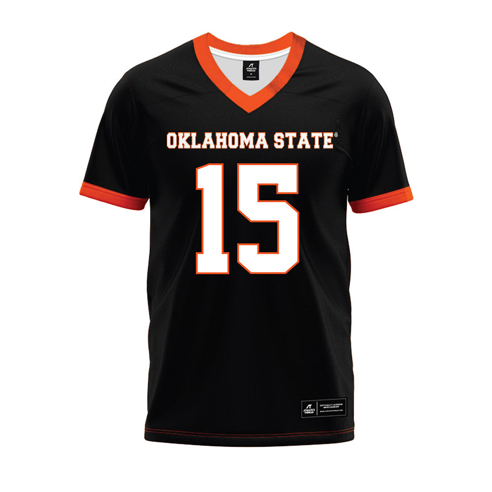 Oklahoma State - NCAA Football : Fatafehi Vailea - Black Premium Football Jersey-0