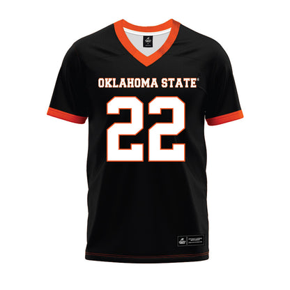 Oklahoma State - NCAA Football : William Mason - Black Premium Football Jersey-0