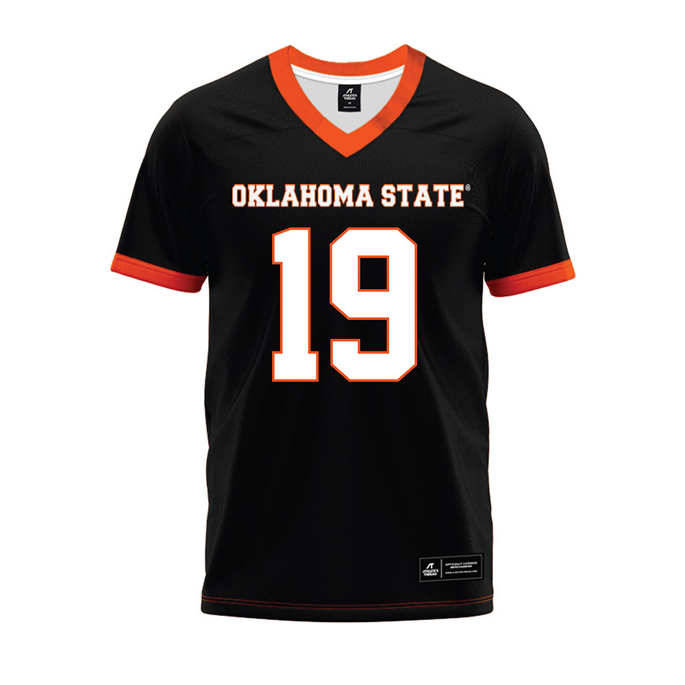 Oklahoma State - NCAA Football : DJ Jackson Jr - Black Premium Football Jersey-0