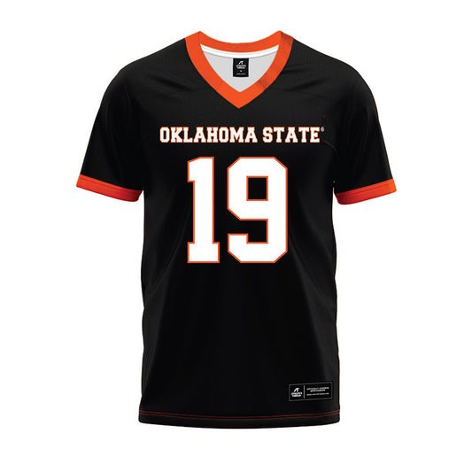Oklahoma State - NCAA Football : DJ Jackson Jr - Black Premium Football Jersey-0