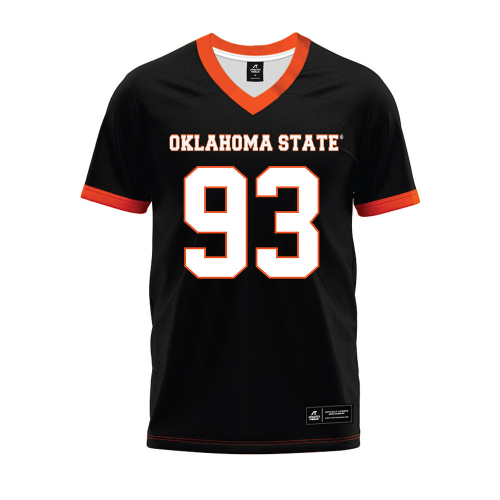 Oklahoma State - NCAA Football : Dominic Macon - Black Premium Football Jersey-0