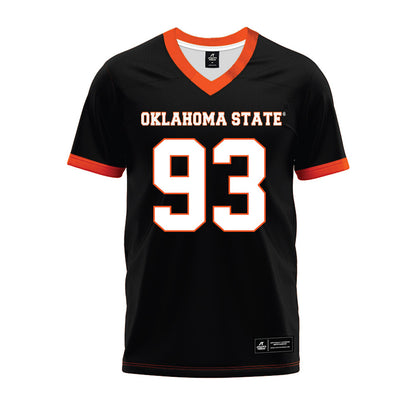 Oklahoma State - NCAA Football : Dominic Macon - Black Premium Football Jersey-0