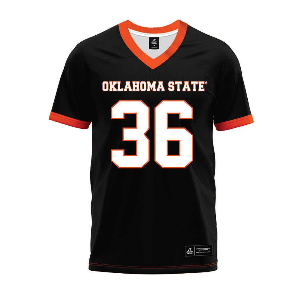 Oklahoma State - NCAA Football : Ayden Webb - Black Premium Football Jersey-0