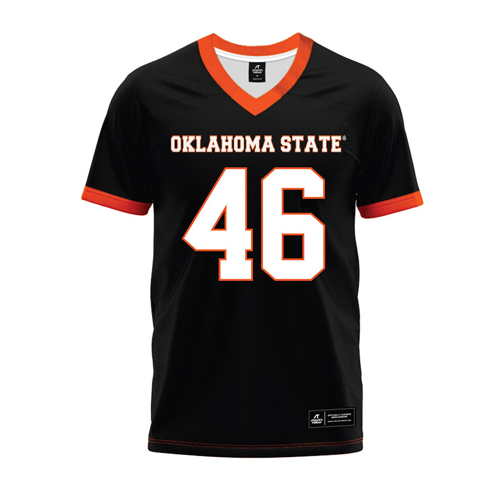 Oklahoma State - NCAA Football : Hunter Trusler - Black Premium Football Jersey-0