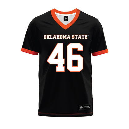 Oklahoma State - NCAA Football : Hunter Trusler - Black Premium Football Jersey-0